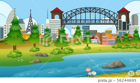 Park in city with river Park in city with river 56244695