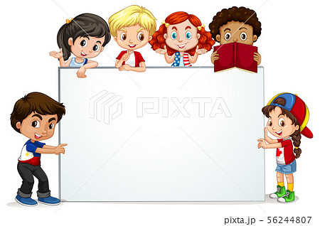 Frame template with happy kids smiling 56244807