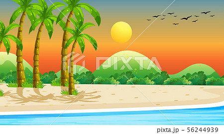Empty nature beach ocean coastal landscape Empty nature beach ocean coastal landscape 56244939