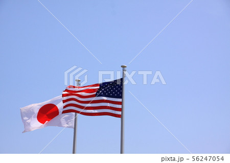 日米の国旗 56247054