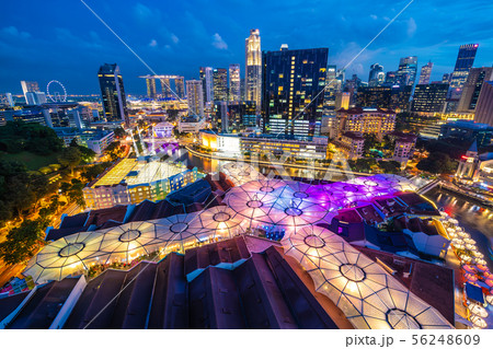 Beautiful architecture building exterior of singapore city 56248609