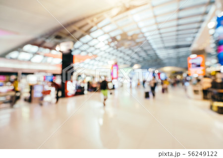 Abstract blur and defocused airport terminal interior 56249122