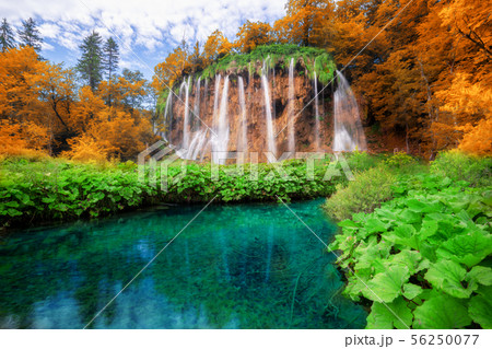 Waterfall landscape of Plitvice Lakes Croatia. 56250077