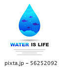 blue under sea fish in droplet, water is life 56252092