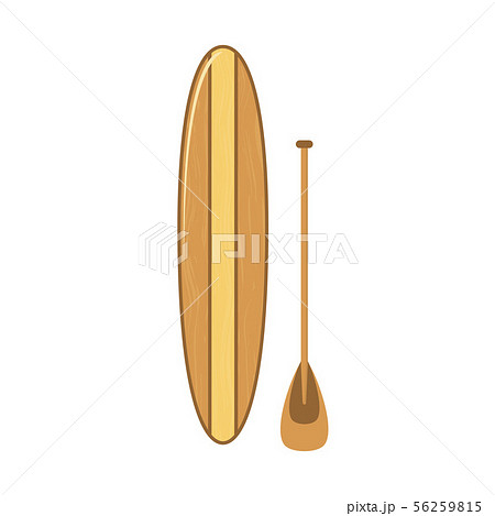 Surfboard with Wooden Texture Surfer Equipment. Vector Surfboard with Wooden Texture Surfer Equipment. Vector 56259815