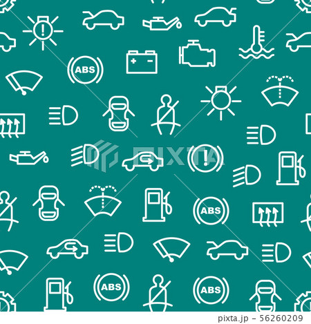 Car Dashboard Signs Thin Line Seamless Pattern Background. Vector 56260209