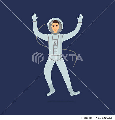 Cartoon Character Flying Astronaut Person Space Concept. Vector Cartoon Character Flying Astronaut Person Space Concept. Vector 56260588