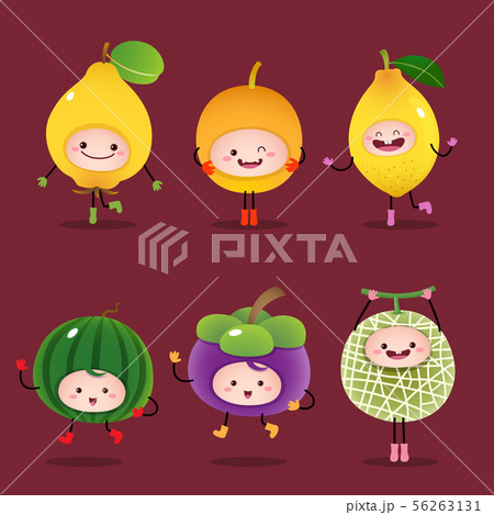 Collection of cartoon fruits 56263131