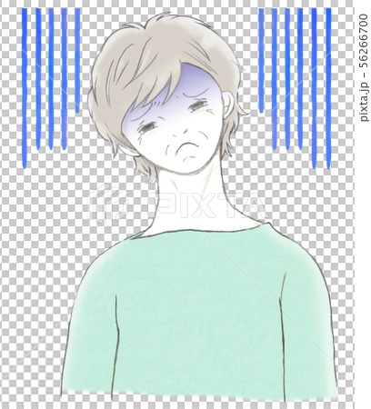 有藍色面孔的資深婦女 56266700