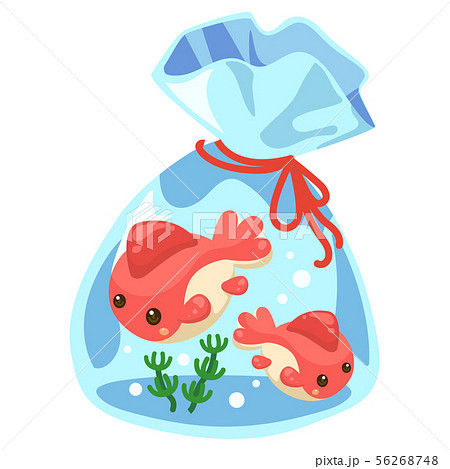 Illustration Of A Goldfish Bag Scooped With Stock Illustration