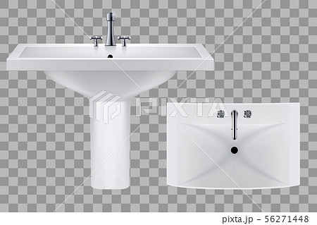 Classic white ceramic washbasins with water tap 56271448