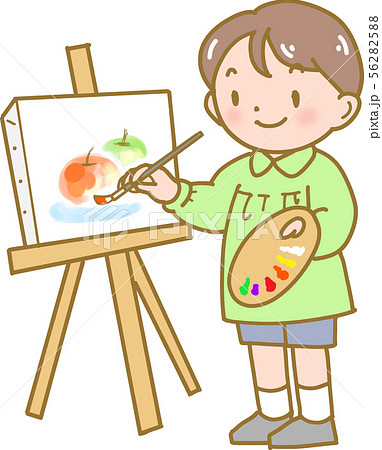 絵を描く男の子のイラスト素材 5625