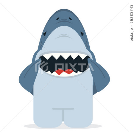 Shark With Open Jaws Smile Vectorのイラスト素材 56285745 Pixta