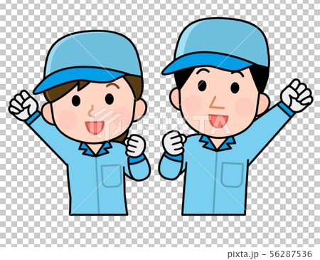 職業　作業員　上半身　男女　イラスト 56287536