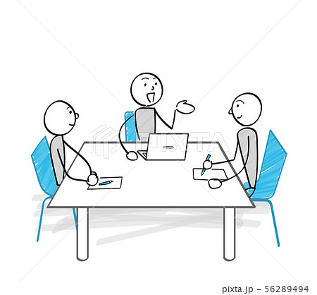 Three People Having A Meeting Stock Illustration