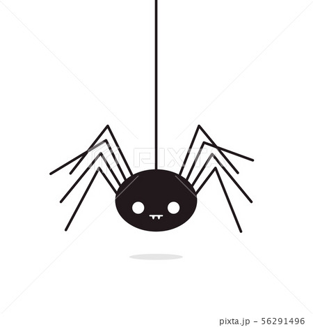 Cute Spider hanging on cobweb. Halloween character Cute Spider hanging on cobweb. Halloween character 56291496