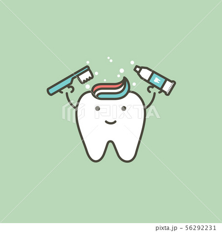 brushing teeth, tooth hold toothbrush - toothpaste 56292231