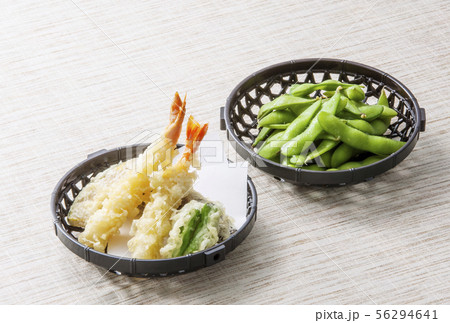 枝豆と天ぷら　一品料理　酒の肴　和食 56294641