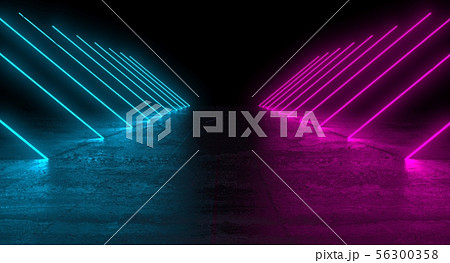 Futuristic dark podium with light and reflection background. 3D rendering. Futuristic dark podium with light and reflection background. 3D rendering. 56300358