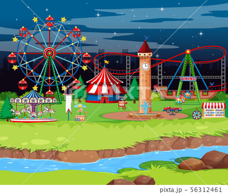 Scene background design with many rides 56312461