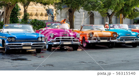 Classic american car on the streets of Havana in 56315540