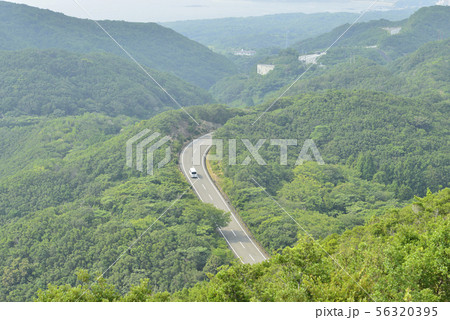 三重県 鳥羽市 パールロードのドライブウェイの写真素材