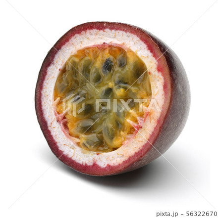 Single half passion fruit isolated on white 56322670