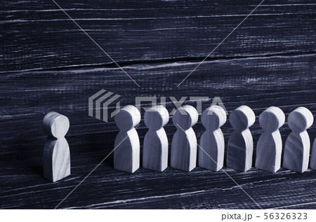 People stand in line at the briefing and wait  56326323