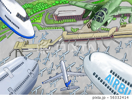 空港大パニック のイラスト素材