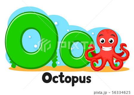 Alphabet animals, octopus underwater letter Oo on Alphabet animals, octopus underwater letter Oo on 56334625