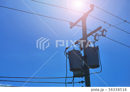 Energy and technology: electrical post by the road 56338516