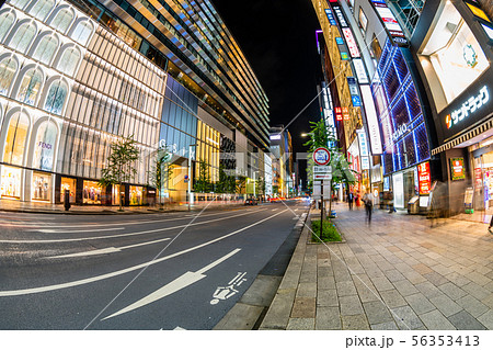 東京　夜の銀座六丁目 56353413