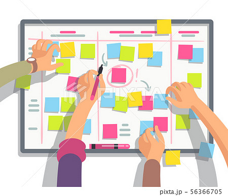 Developers team planning weekly schedule tasks...のイラスト素材 [56366705] - PIXTA