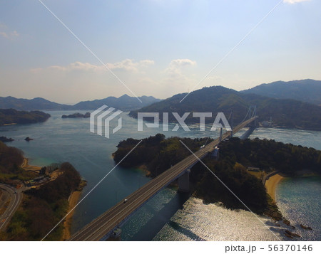 伯方・大島大橋(瀬戸内しまなみ海道)〜ドローンで空撮(愛媛県今治市伯方町) 伯方・大島大橋(瀬戸内しまなみ海道)〜ドローンで空撮(愛媛県今治市伯方町) 56370146