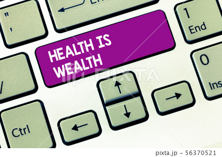 Writing note showing Health Is Wealth. Business 56370521