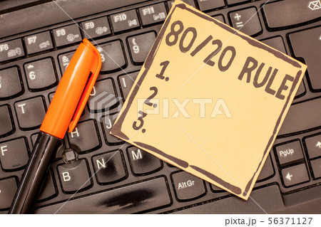 Conceptual hand writing showing 80 20 Rule 56371127