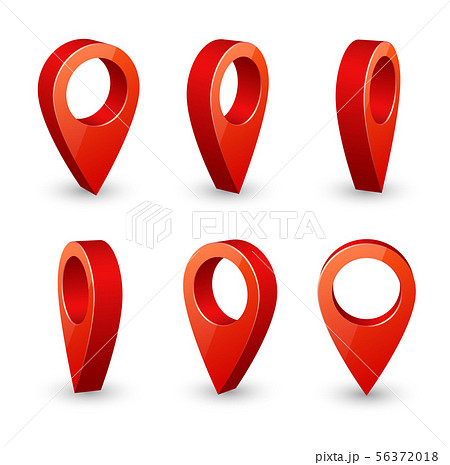 Map pointer 3d pin. Location symbols vector set isolated on white background Map pointer 3d pin. Location symbols vector set isolated on white background 56372018