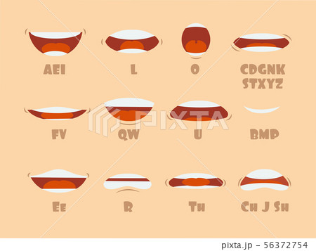 Cartoon talking mouth and lips expressions vector animations poses Cartoon talking mouth and lips expressions vector animations poses 56372754