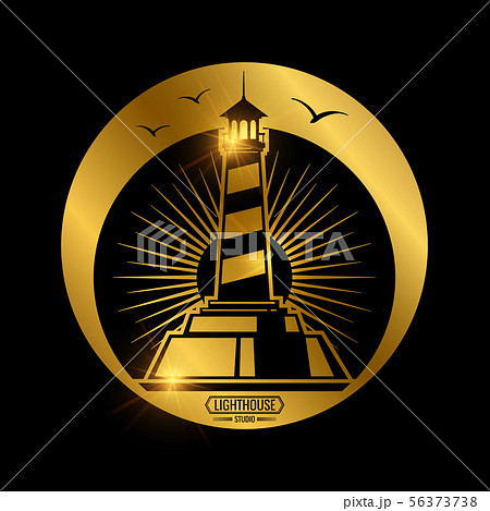 Vintage nautical label with lighthouse Vintage nautical label with lighthouse 56373738
