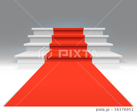 Red carpet on white walking stairs. Success, business growth and award vector abstract exclusive Red carpet on white walking stairs. Success, business growth and award vector abstract exclusive 56376951
