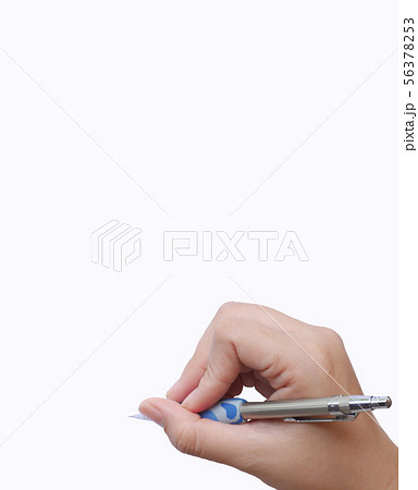 The background hand holding a pen to write and dra The background hand holding a pen to write and dra 56378253