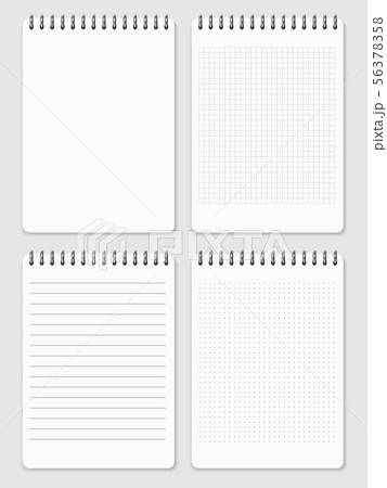 Realistic notebooks page collection - lined and dots notebook Realistic notebooks page collection - lined and dots notebook 56378358