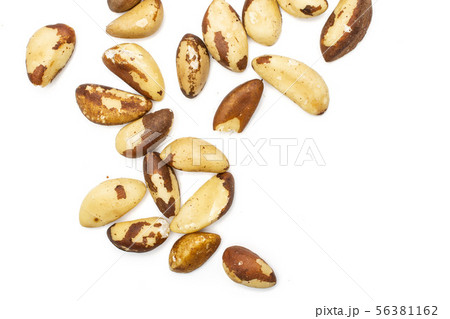 Unshelled brazil nut isolated on white 56381162