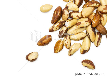 Unshelled brazil nut isolated on white 56381252