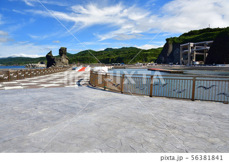 北海道乙部町で元和台海浜公園の夏の風景を撮影の写真素材