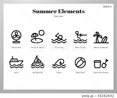 Summer holiday elements Line pack Summer holiday elements Line pack 56382642