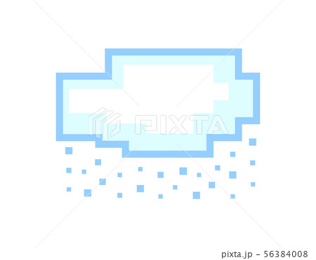 Vector pixel art cloud with falling snow 56384008