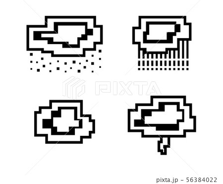 Vector pixel art clouds. Different weather set 56384022