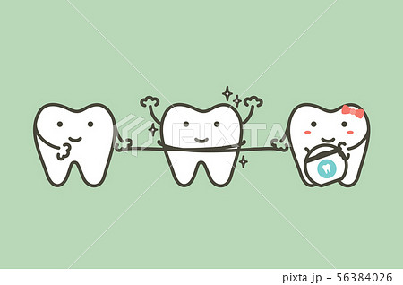 healthy teeth cleaning his friend by dental floss healthy teeth cleaning his friend by dental floss 56384026