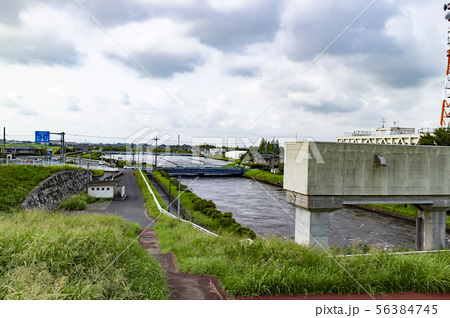 利根導水路須加樋管の写真素材